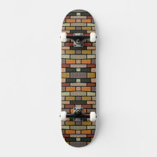 Cute vintage bricks pattern skateboard
