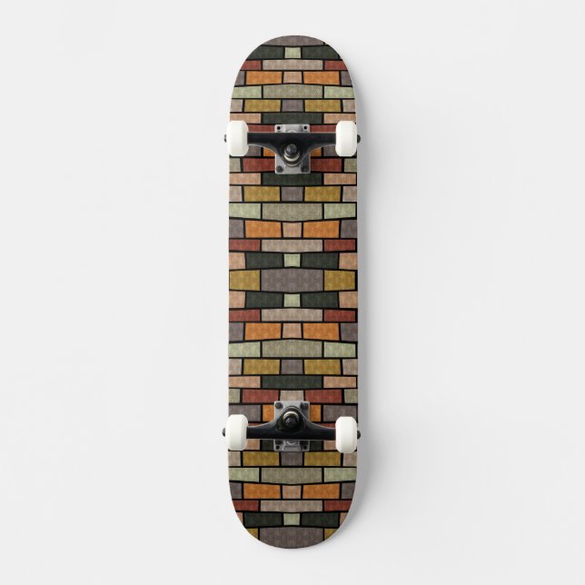 Cute vintage bricks pattern skateboard (Front)