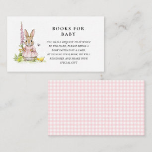 Cute vintage Bunny girl Baby shower book request Enclosure Card
