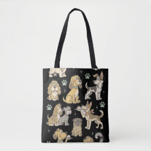 Cute Vintage Cartoon Dogs Clipart Collection Tote Bag