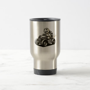 Cute vintage cartoon turtle racer Tri-Blend shirts Travel Mug