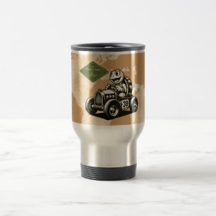 Cute vintage cartoon turtle racer Tri-Blend shirts Travel Mug