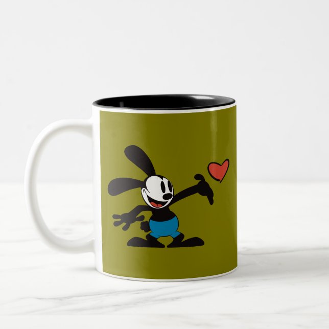 Cute Vintage Cartoon Two-Tone Coffee Mug (Left)