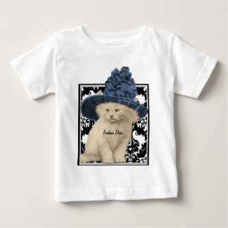 Cute Vintage Cat Blue Hat Fashion Diva T-shirt
