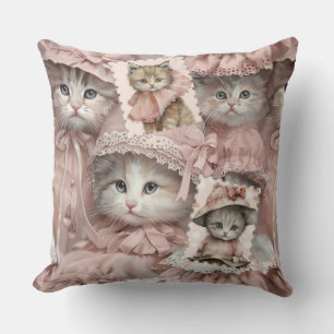  Cute vintage cat retro watercolor Cute, vintage Cushion