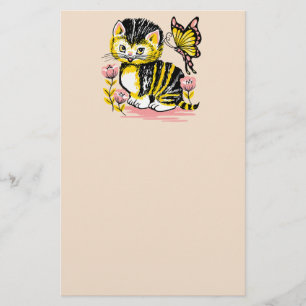 CUTE VINTAGE CAT STATIONERY