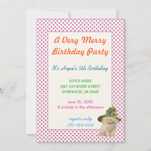 Cute Vintage Cat with Vintage Lime  Birthday Party Invitation