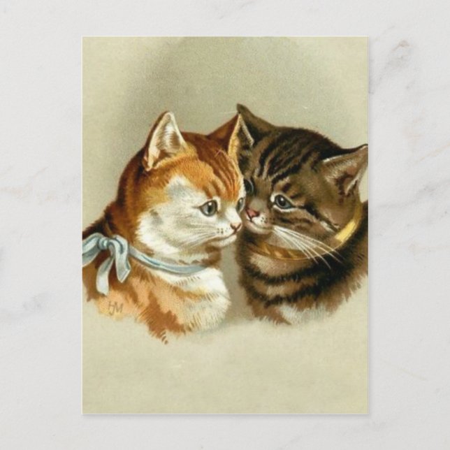 Cute Vintage Cats Postcard (Front)