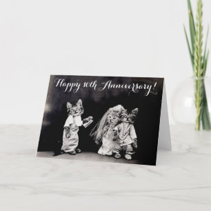 Cute Vintage Cats Wedding Anniversary Card