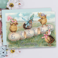 Cute Vintage Chicks in Easter Bonnets
