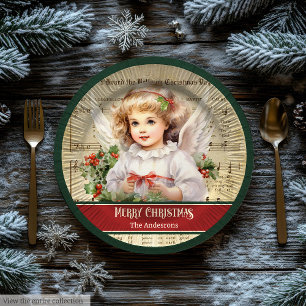 Cute Vintage Christmas Angels Plates Custom Name