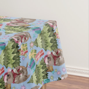 Cute Vintage Christmas Quokka Tablecloth