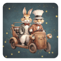 Cute vintage Christmas Rabbits