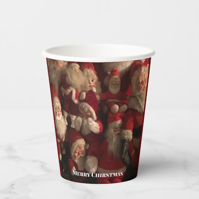 Cute Vintage Christmas Santa Claus Paper Cups (Front)