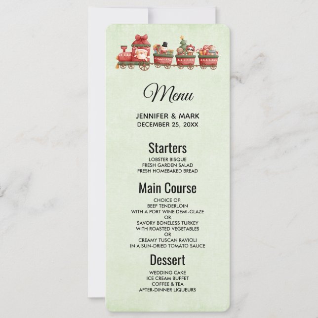 Cute Vintage Christmas Train with Toys Invitation (Front)