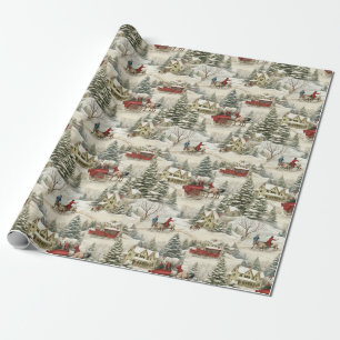Cute Vintage Christmas Wrapping Paper