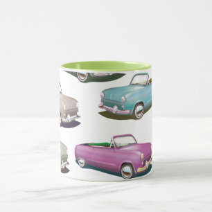 Cute vintage classic cars pattern mug