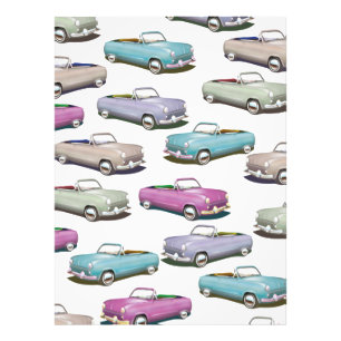 Cute vintage classic cars pattern photo print