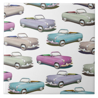 Cute vintage classic cars pattern tile