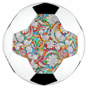 Cute vintage colourful white paisley patterns jigs football