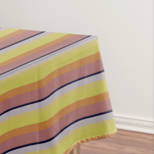 Cute vintage colours stripes tablecloth