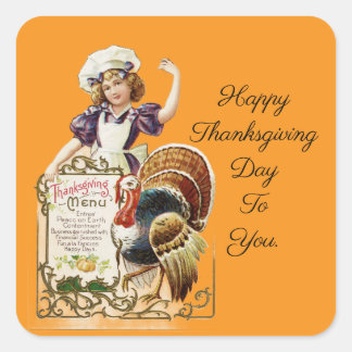 Cute Vintage Cook With Menu Sticker