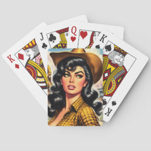 Cute Vintage Country Pin-up Playing Cards