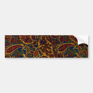 Cute vintage dark brown paisley design bumper sticker