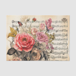 Cute vintage decoupage flowers tissue paper