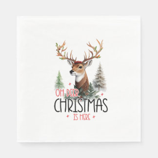Cute Vintage Deer Christmas Napkin