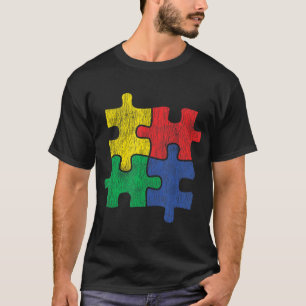 Cute Vintage Distressed design for Autism Awarenes T-Shirt