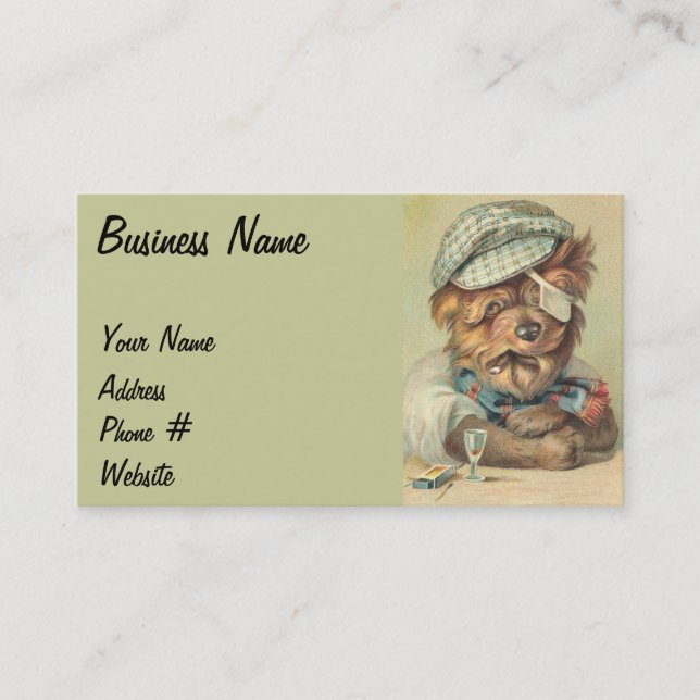 Cute Vintage Dog Business Card (Front)