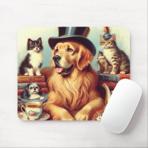 Cute Vintage Dog Painting Mouse Mat