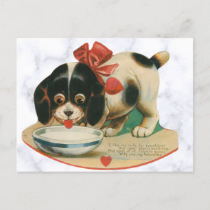 Cute Vintage Dog Valentines Day Postcard