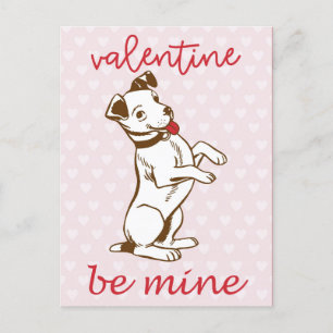 Cute Vintage Dog Valentines Day Postcard