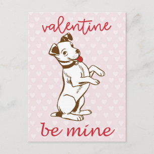 Cute Vintage Dog Valentines Day Postcard