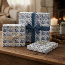 Cute Vintage Dutch Windmill Sailboat Delft Blue