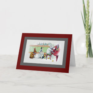 Cute Vintage Easter Bunnies Holiday Card