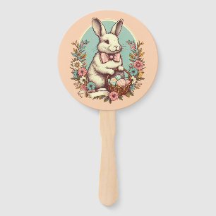 Cute, vintage Easter bunny/egg/basket Hand Fan