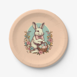 Cute, vintage Easter bunny/egg/basket  Paper Plate