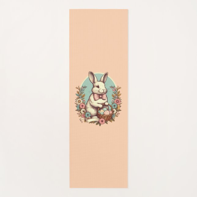 Cute, vintage Easter bunny/egg/basket  Yoga Mat (Front)