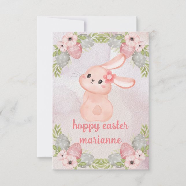 cute vintage easter  bunny    -Happy easter  Card (Front)