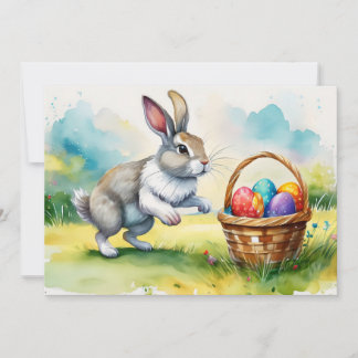 Cute Vintage Easter Bunny  Holiday Card