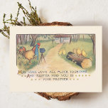 Cute Vintage Easter Chicks Posing for Family Photo Holiday Card<br><div class="desc">Cute vintage chicks posing for their rooster dad on a log in front of their cottage for a family photo with funny Easter poem. Back features complementary graphics and editable text fields.</div>