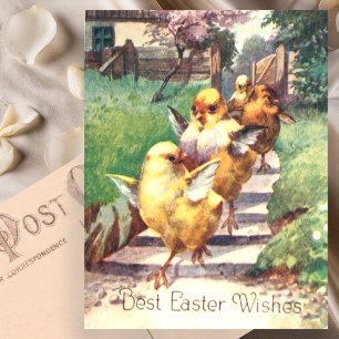 Cute Vintage Easter Chicks Postcard