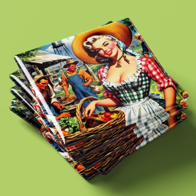 Cute Vintage Farmer Pinup Magnet (Creator Uploaded)