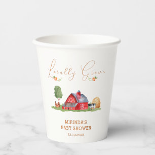 Cute Vintage Farmers Market Barnyard Baby Shower Paper Cups