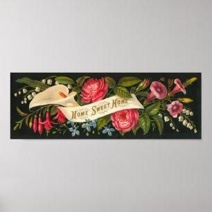 Cute Vintage Floral Home Sweet Home Poster