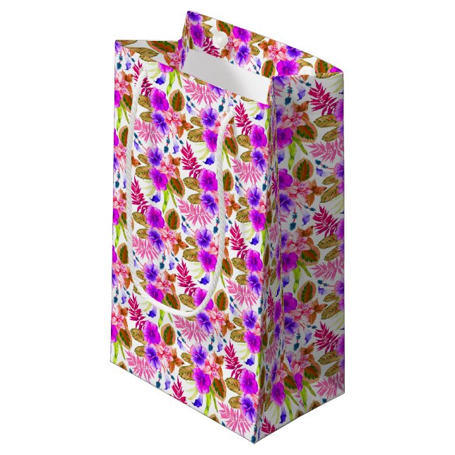 Cute vintage floral patterns small gift bag (Front Angled)