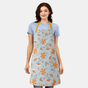 Cute Vintage Flower Butterfly Pattern Apron